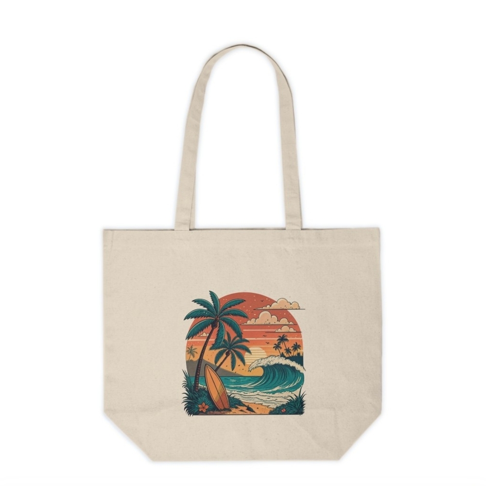 Retro Surf Sand And Sun Custom Beach Tote Bag